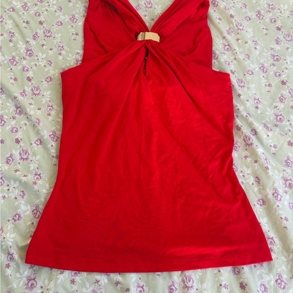 & Other Stories Red Tank Top with Gold Accent